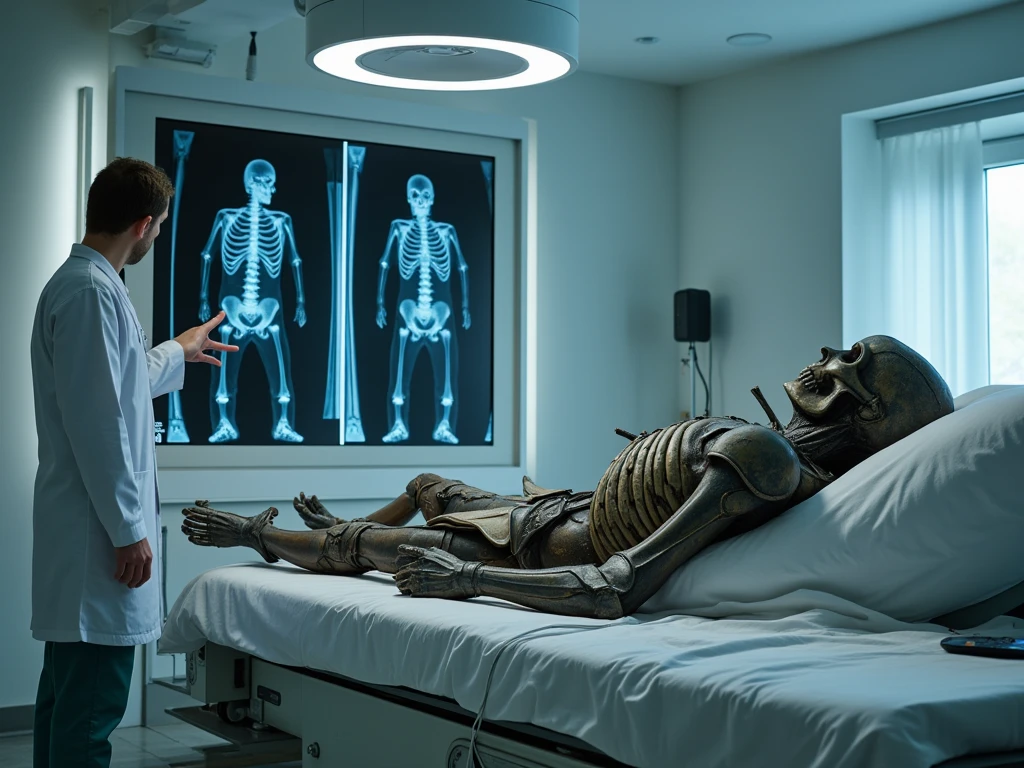 I want an epic image of scientists studying the Nephilim