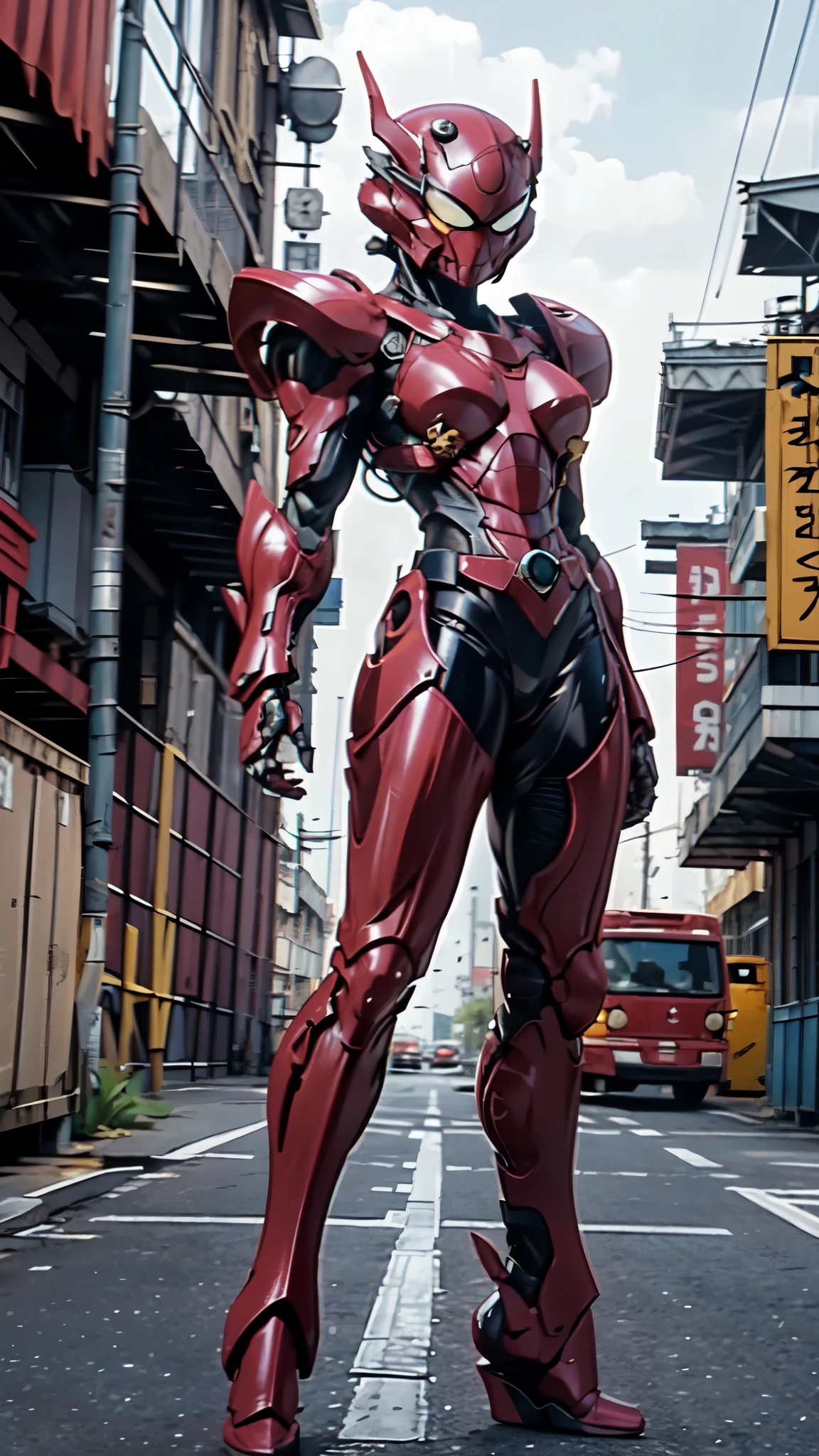 (masterpiece:1.5, best quality:1.5, extremely delicate:1.5), a woman wearing a full-face helmet, high-tech biomimetic armored combat suit, (a composite layered chest armor), the design balances heavy with agility, fully enclosed shoulder guards, matching arm and leg guards, a belt of gemstone, (the color scheme is primarily Purple with Blue and Yellow accents, Organic Biotech, Concept Inspired by Spider, glowing eyes, armor glows, multiple mechanical appendages), stand of a futuristic sci-fi city, this character embodies a finely crafted fantasy-style armored hero in anime style, exquisite and mature art style, metallic, high definition, highres, ultra-detailed, ultra-fine painting, professional, perfect body proportions, golden ratio, anatomically correct, symmetrical face, extremely detailed eyes and face, high quality eyes, creativity, RAW photo, UHD, 32k, Natural light, cinematic lighting, (masterpiece-anatomy-perfect:1.2)