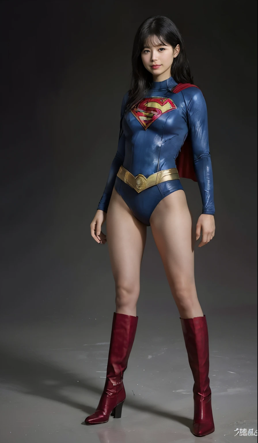 No background、(((Beautiful legs in black tights.)))、(((Legally express the beauty of your smile)))、((((Make the most of your original images)))、(((Supergirl Costume)))、(((Beautiful short bob hair)))、(((suffering)))、(((Please wear black tights....、Wear red boots)))、((Best image quality、8k))、((highest quality、8k、masterpiece:1.3))、(((Preserve background )))、Sharp focus:1.2、Beautiful woman with perfect figure:1.4、Slim Abs:1.2、Wet body:1.5、Highly detailed face and skin texture、8k