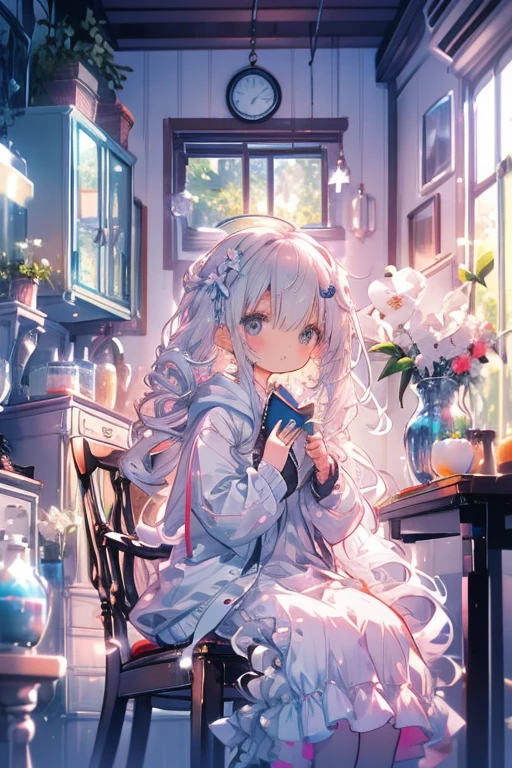 (masterpiece,best quality:1.4),ultra-detailed,illustration,
(solo,1girl,loli:1.2),
indoor,glass,