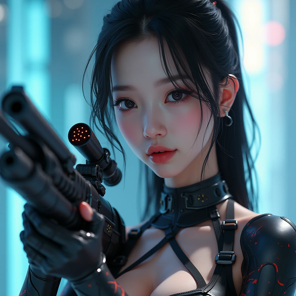 NSFW(((masterpiece))), (((Best Quality))), ((Ultra-detailed)), (extremely detailed photo), ((extremely delicate and beautiful)),(Cute delicate face), an image of cyberpunk, steampunk, sci-fi, cyberpunk fan art, cyberpunk hd wallpaper, cyberpunk art, cyberpunk pics, cyberpunk images, (tall girl, A 35 years old cool German girl),solo,short hair,looking at viewer, mecha musume, armor ,(beautiful face and eye), double eyelid,delicate skin,slender body shape,big breast