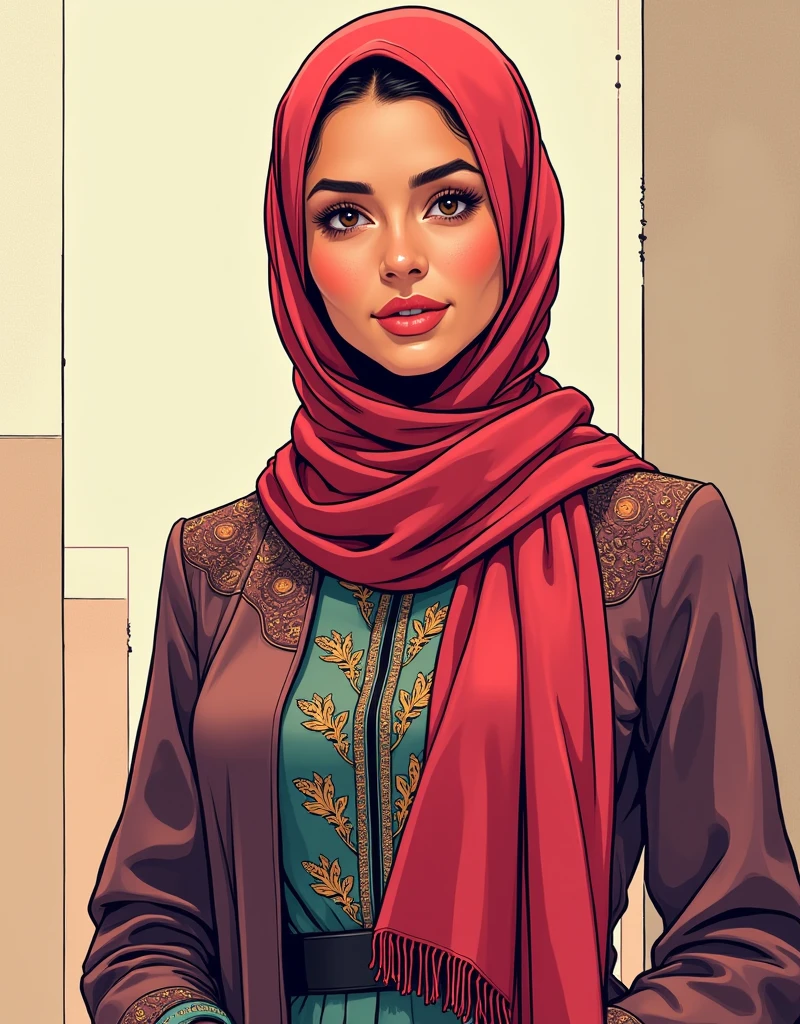 Arab woman in garden, long clothes, DEN_IDG_style, XenTAI-pos, <lora:LORA-XenoDetailer-v3:0.75>