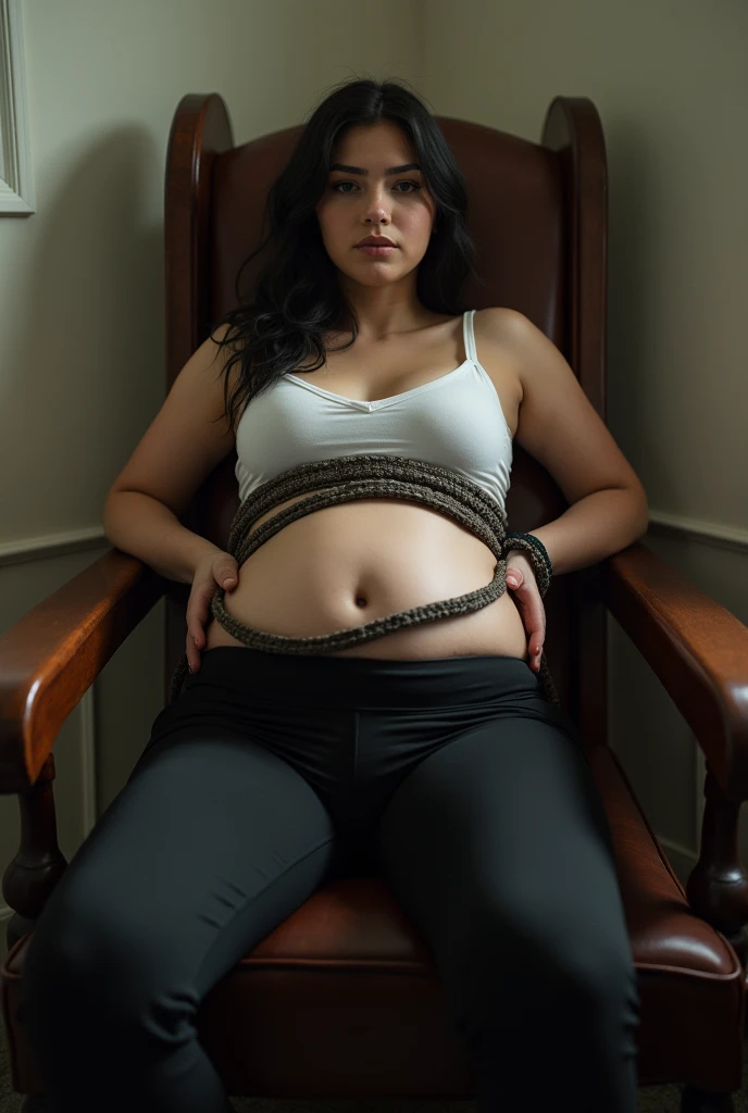 Naked 20 year old girl, short hair, big tits, pregnant, squat, high heels, cellar