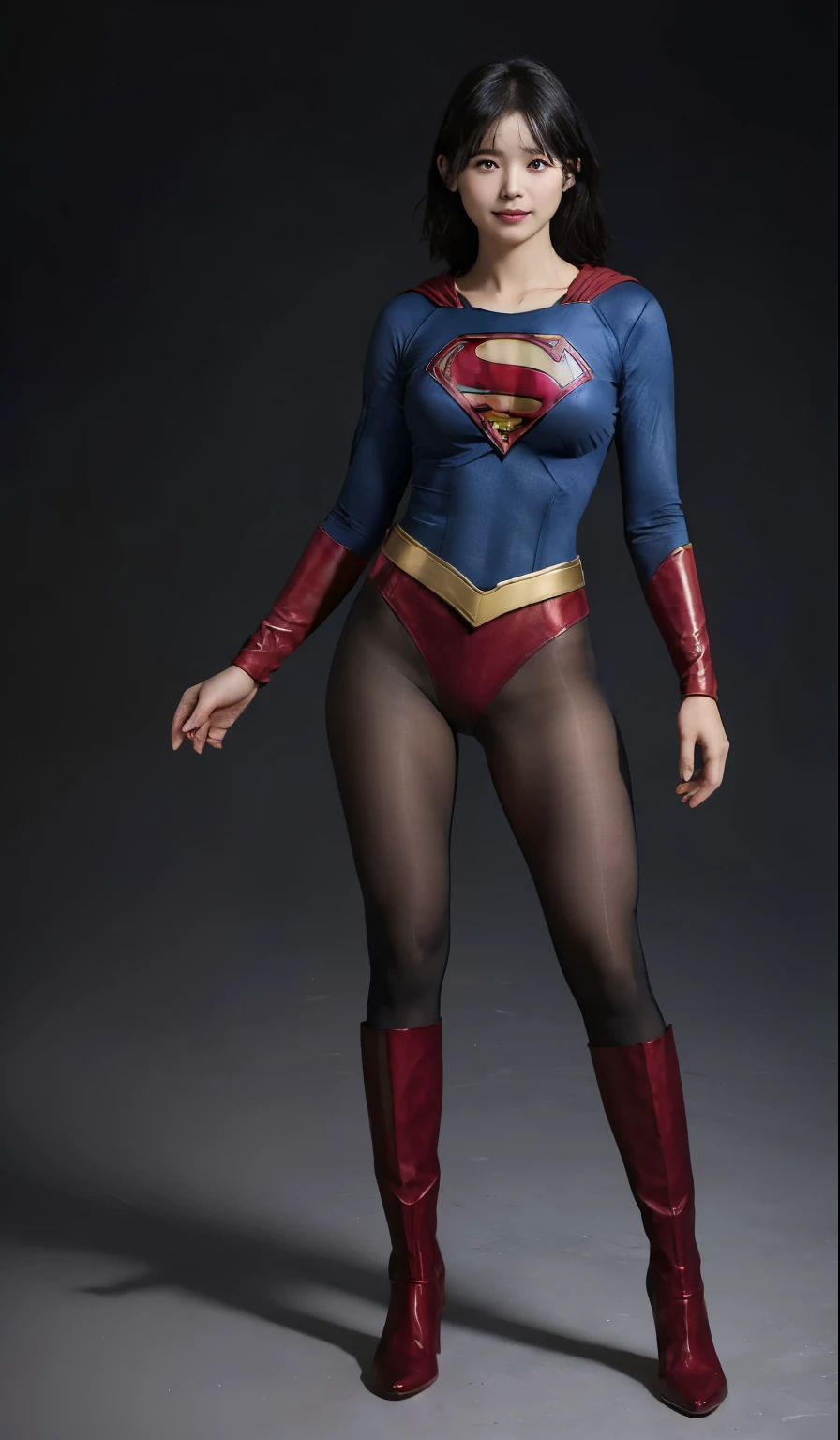 No background、(((Beautiful legs in black tights.)))、(((Legally express the beauty of your smile)))、((((Make the most of your original images)))、(((体にぴったりフィットするSupergirl Costume)))、(((Supergirl Costume)))、(((Beautiful Hair)))、(((suffering)))、(((Please wear black tights....、Wear red boots)))、((Best image quality、8k))、((highest quality、8k、masterpiece:1.3))、(((Preserve background )))、Sharp focus:1.2、Beautiful woman with perfect figure:1.4、Slim Abs:1.2、Wet body:1.5、Highly detailed face and skin texture、8k