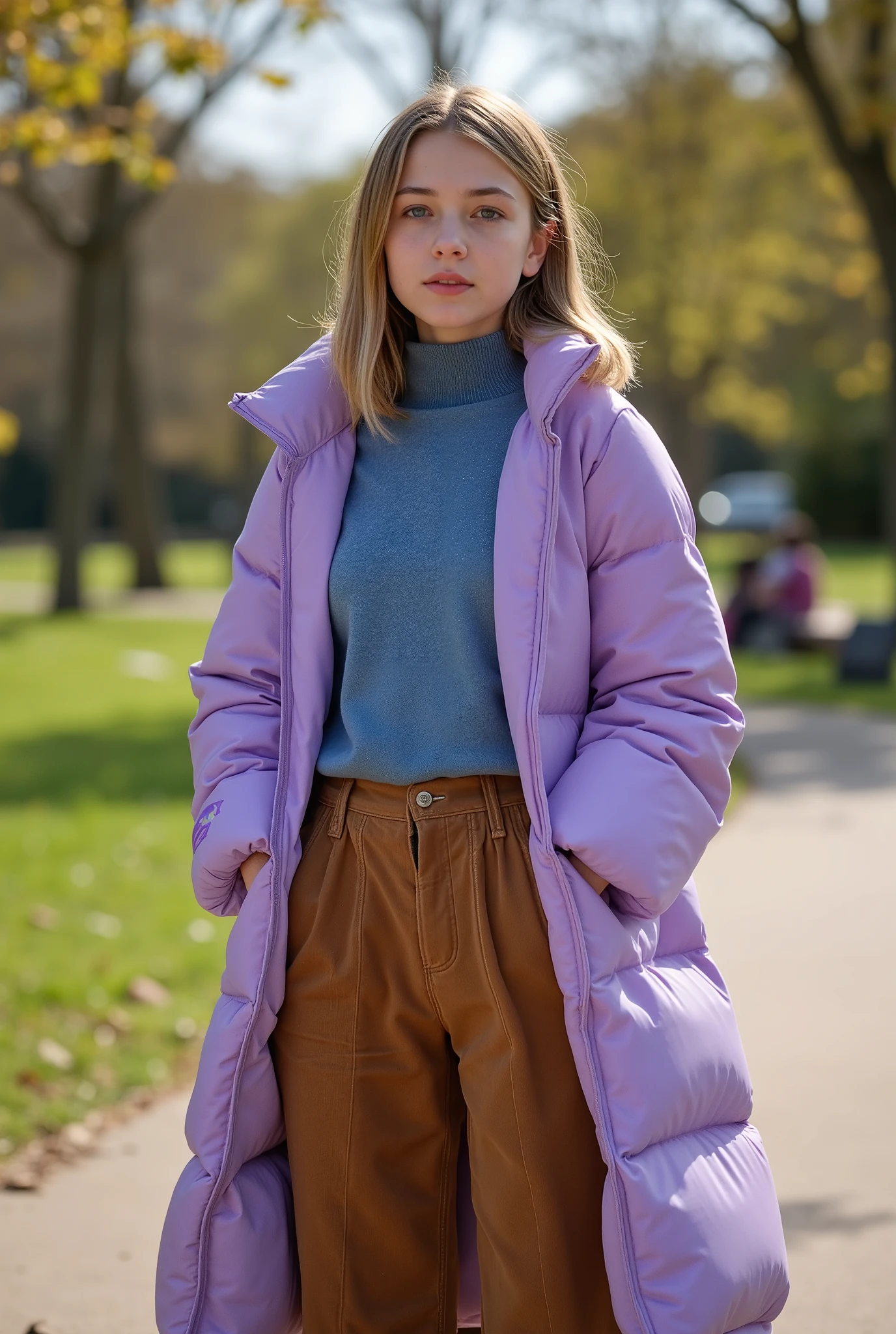 a profesional photo of 1 girl , <lora:Julia_Sarah_Stone_v2:0.7> blonde hair, delicate face, slender body, big eyes, young girl, woman, small breasts, wearing Off-the-shoulder Aran sweater with wide-leg jumpsuit and sandals in Rose gold color, standing with arms outstretched, in Notre Dame de Paris , intricate details, ((best quality)), ((masterpiece)) ((vibrant colors)) ((dynamic lights)) bokeh, detailed background, detailed skin, detailed face, cowoby shot, full body, detailed cahracter, focus on character , vibrant colors,clear, detailed hands, perfect face, <hypernet:sxzBloom_sxzBloom:0.6> hotify fFaceDetail , <lora:add_detail:0.4>