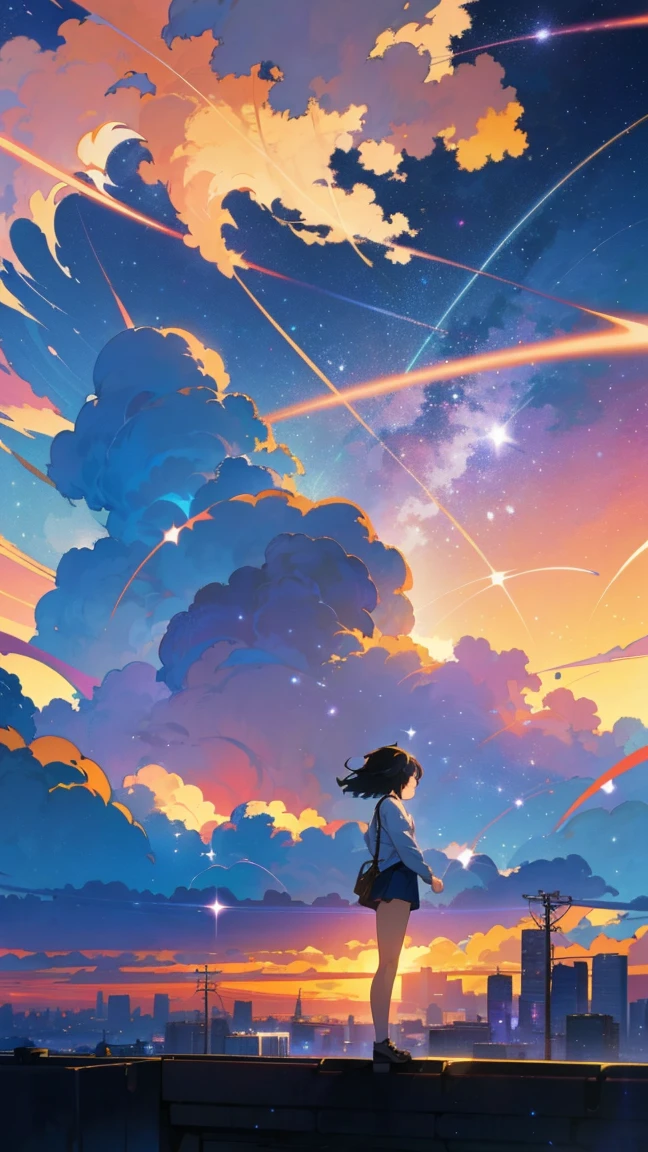 anime anime wallpapers with a view of the sky and stars, cosmic skies. by makoto shinkai, anime art wallpaper 4 k, anime art wallpaper 4k, anime art wallpaper 8 k, anime sky, amazing wallpaper, anime wallpaper 4 k, anime wallpaper 4k, 4k anime wallpaper, makoto shinkai cyril rolando, anime background art