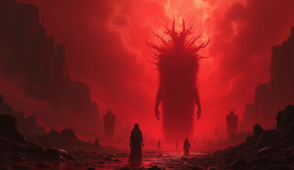 Make a vision of the world when the seven trumpets from the bible blow make it horrible terrifying disgusting