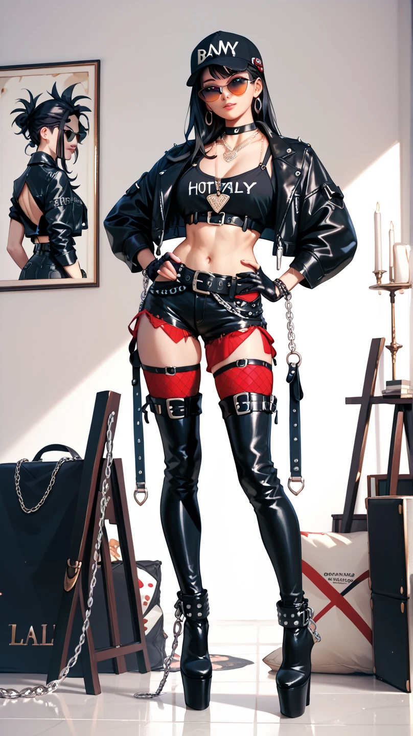 (((NSFW0.7))),Better Quality, Realist, Award-Winning Illustration, (Intricate details: 1.2), (Fine Detail), (Intricate details), (Cininatic Lights, Better Quality Backlight), Crisp Lines, Sharp focus, Official Art, unity wallpaper 8k, Absurd, unbelievably Absurd, Huge file sizes, Ultra- (in_main_two:1.21), (Neon lamp), Fantasy art, RTX,((triangle closeup photo by award winning studio )), 1 girl, so beautiful, (run away), small , ((two da cidade cyberpunk, Valkyrie)), Perfect hands, Beautiful and fine details, Perfect Face, (Cyberpunk Blouse, leather jacket, Martin boots) ,((Pleated skirt) ), ((Supermodel posture)),((Big Breasts)),(See through)