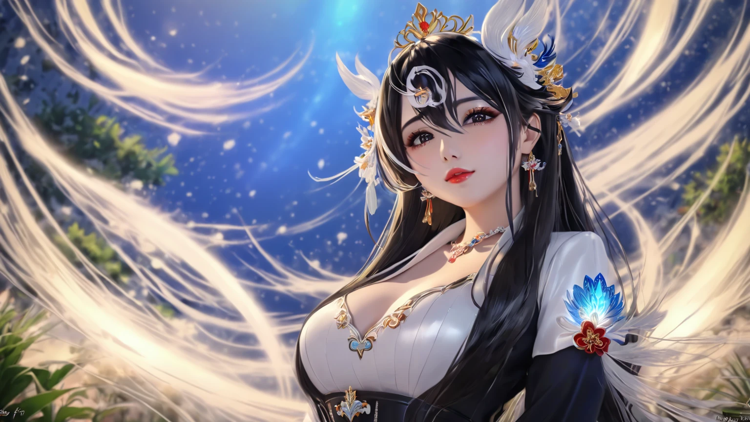 deep v big breasts,teens girl,laced dress,gigantic cleavage breasts,photorealestic,Korean girl