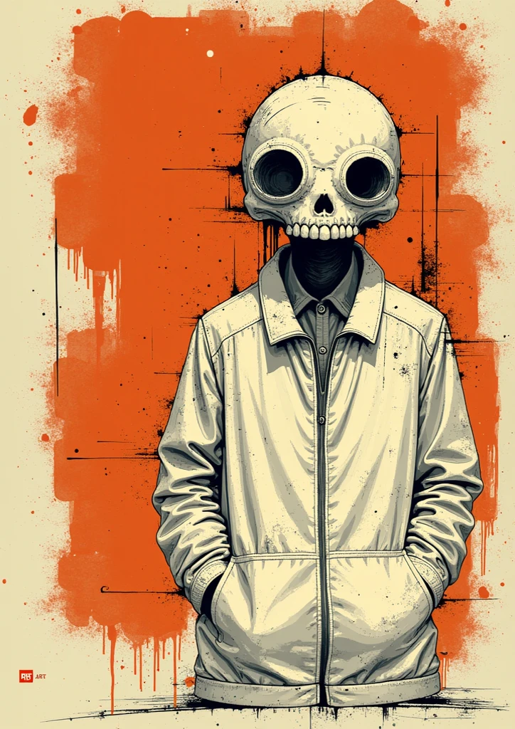 Skull in stylish outfit holding LGBT flag