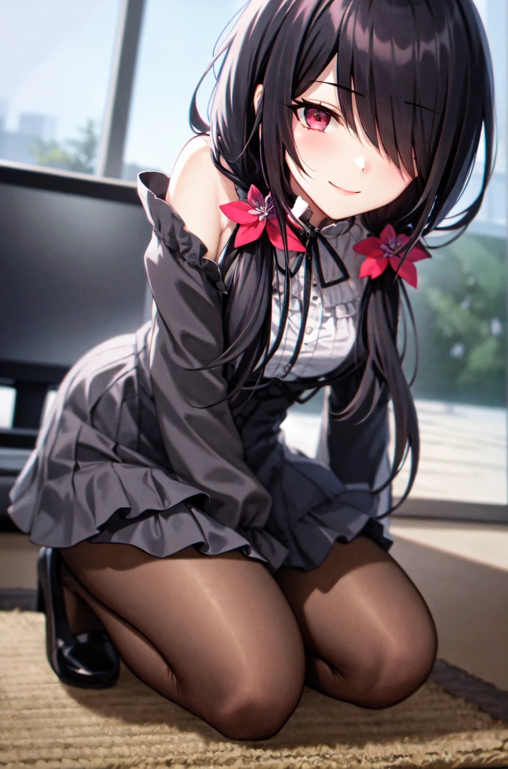 masterpiece, best quality, 1girl, akemi homura, madoka,, guro
