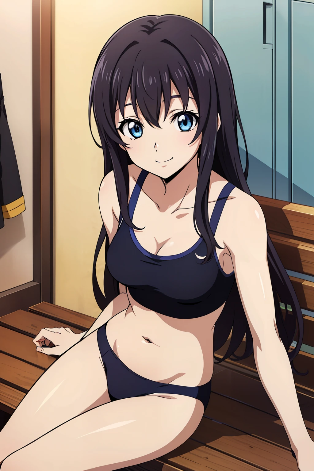 1girl, sorry expression, (extremely detailed, realistic, intricate details, highres), 3d, cg, blush, eyeliner, eyeshadow, eyelashes, (cinematic lighting, sunlight, volumetric), perfect hands,masterpiece, best quality, absurdres, Kuroyukihime antenna hair, nice hands, perfect hands, beaufitul hand, beautiful finger, BREAK poolside, sharp focus, (perfect anatomy),, [Cinematic lighting|Volumetric Lighting], looking at viewer,perfect sexy legs,black swimsuit,elegant black bikini,graceful,