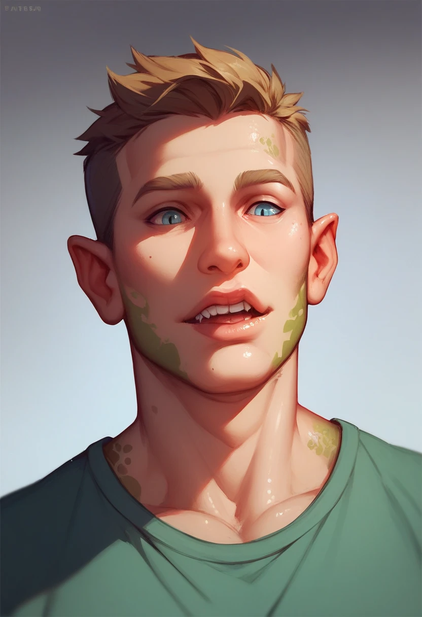 Portrait, Dragon transformation, human skin, lizard scales 