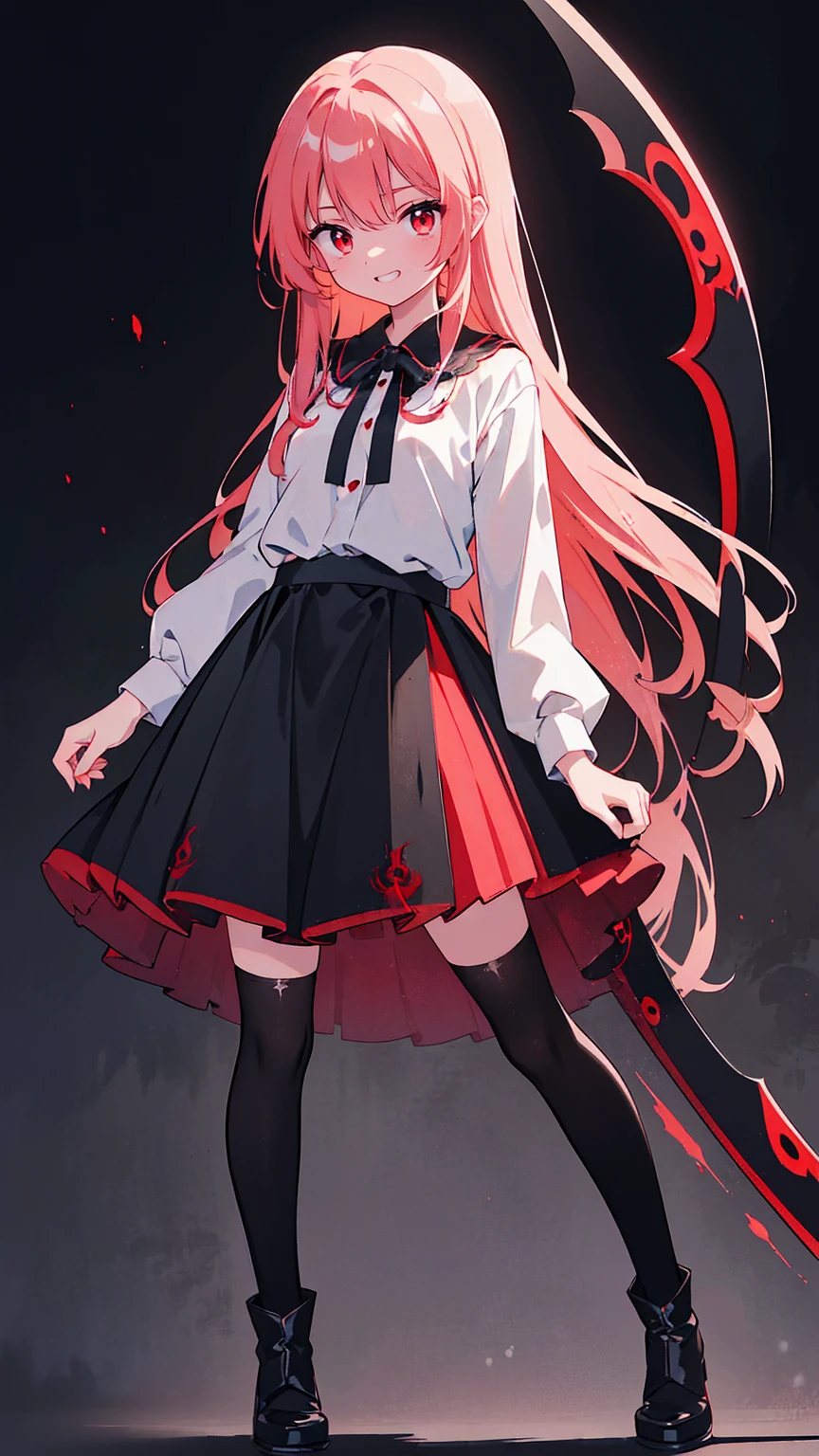 Shaded face　、beautiful girl、とてもcute天使、Pink T-Shirt、cute、、Smile、Long Skirt、Black long bootS、.(HigheSt quality,4K,High reSolution,maSterpiece:1.2), very detailed,RealiStic:1.37, Spooky altar background ,Dark fantaSy,Red color Scheme,OminouS atmoSphere,Eye-catching,story,anatomy,Anime Style, concept art,beautiful細部までこだわった顔と (((Red eyeS ))),A terrifying ritual ,Satan's Ritual ,Premature death,Inappropriate behavior, Smile ,Scythe Face,Girl Monster, beautiful, Delicate facial featureS,  sharp eye, Sharp fangs, pale Skin, Dark Background,  movie lighting, Dramatic ShadowS, Gothic Style, Gloomy atmoSphere, Dark fantaSy, one person&#39;S, PleaSe open your mouth wide, Open your mouth and peel your fangs ,Sharp teeth like a beaSt, Wide lipS, Very big mouth, Vermilion cheekS, ,(Blood Splatter:1.4),Scary Smile, Smile,Angel DeSign, TwiSted Smile、Bloody、Head bleeding,,,,,、Blood Splatter、,(Blood Splatter:1.4),Skull,Devil&#39;s Spear,Horror Style, ((FantaSy Sweet Ta Frill Pink CoStume)), (( Flowing blonde hair )), ,(Blood Splatter:1.4),Female curveS, Sexy flat Stomach, Perfect handS, Perfect anime face, (Pink Tata DreSS)), Are Standing, ((Evil smile)), ,(Blood Splatter:1.4), Steam circulateS, Moonlight Illumination, night lighting, (Blood Splatter:1.6),Anime Angel Design, TwiSted Smile、Bloody、Head bleeding,,,,,、Blood Splatter、,(Blood Splatter:1.4), Skull,Gothic architecture、WeStern architecture、FantaSy World、,Victorian citieS, Skeleton GaS Light,Absurd, High reSolution、 (( table top naked underneath the jacket)), ((HigheSt quality)), ( very detailedな), (( very detailed)), (beautiful), ((cute)), (NFSW:1.8), Alone,(:1.6)、(world&#39;The moSt terrifying and creepy demon girl:1.5)beautiful face、 full body Ezbian 、pale, beautiful肌、beautiful金の髪、Smile gently、Dark building ruinS、(Snow white&#39;Frill dreSS:1.3)、(The dark ruinS are Stained with blood:1.3)、Low angle full body Shot、(The girl is standing in a pool of blood:1.5)、(The ground iS :1.3)、(The girl loSt a lot of blood....:1.3)、( Smile :1.6)、SpiritS、( Blood Dripping from Mouth :1.3)、
