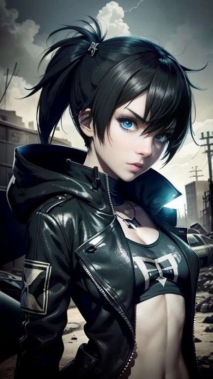 Black Rock Shooter, Trench Coat, T-Shirt, Blue Eyes, Fallout, General Uniform, 