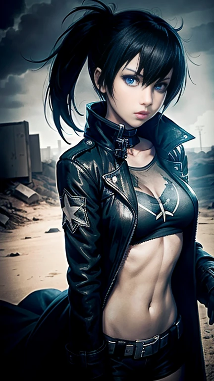 Black Rock Shooter, Trench Coat, T-Shirt, Blue Eyes, Fallout, General Uniform, 