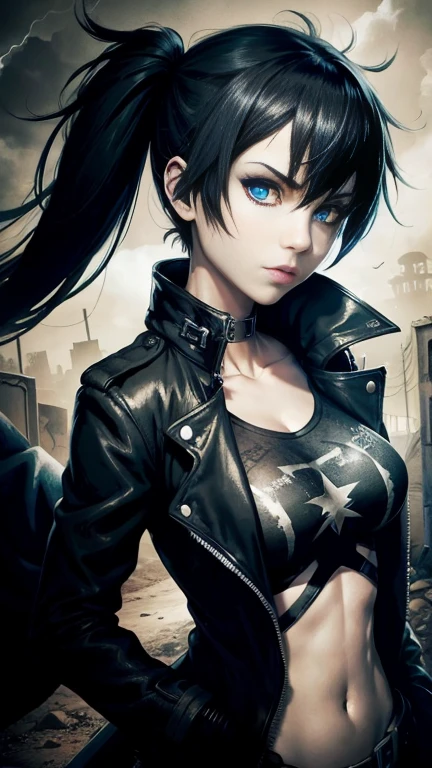 Black Rock Shooter, Trench Coat, T-Shirt, Blue Eyes, Fallout, General Uniform, 