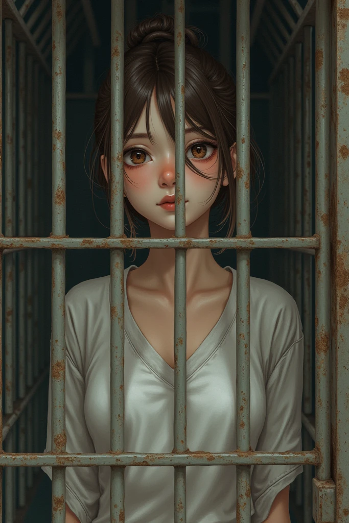 Best quality, masterpiece, ultra-high resolution, (photo lifelike: 1.5), surrealism, a condemned prisoner in handcuffs,