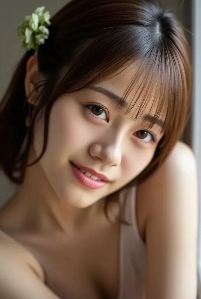  table top naked underneath the jacket,   best quality , shape,  very detailed, finely,  high definition , 8k wallpaper, 完璧なダイナミックな構shape,   beautifully detailed ,ランダムなcute髪,, natural colored lips,  bold and sexy poses,smile、 20 year old girl looking like a villager、cute、 Strong,Always blur the background, Perfect and Beautiful Face ,Slim face and figure, big eyes、 Equivalent to 。Putting on gal makeup, small face , shooting from below 、 blurry background, elegant feminine face、smile、Actual Photos、****Fashion