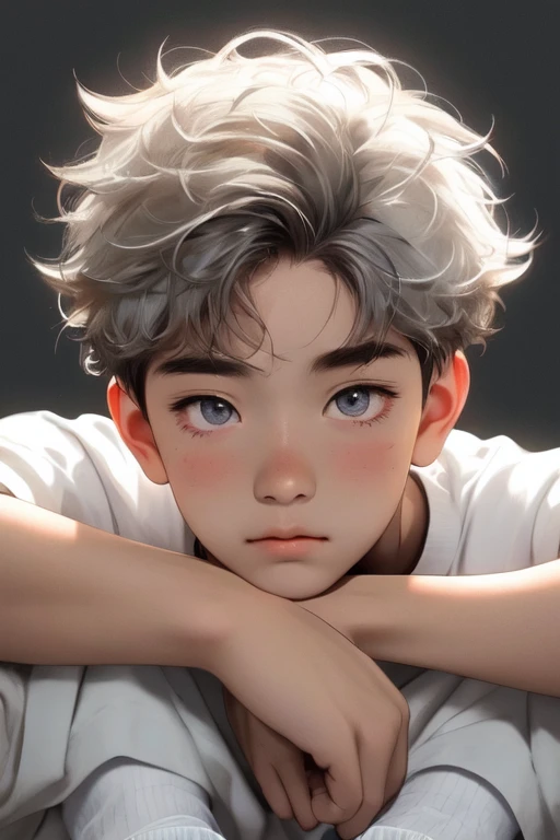 1boy,best quality,messy hair,yoai,beautiful detailed eyes,detailed face,detailed skin,simple background,cinematic highlight,white socks,posing