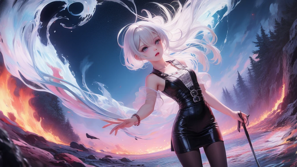 1girl, mature, long silver hair, night, mountain, aurora, moon,((random camera shoot1.4)),(random body pose:1.4),<lora:detailmaker:2>,girl sitting on rock at peak of mountain during night looking up of sky aurora,
volumetric lighting, dynamic lighting, dynamic composition, reflection, caustics, subsurface scattering, (masterpiece, best quality, ultra-detailed, best shadow), high contrast, (best illumination, an extremely delicate and beautiful), ((cinematic light)), colorful, hyper detail, dramatic light, intricate details, stunning gradient colors, no watermark signature,(detailed background),(ultra detailed), (best shadow:1.1)+++++,(high contrast)+++,(best illumination)+++, <lora:add_detail:1>,full body, looking at viewer, <lora:PerfectNwsjMajic_4:0.6>,PerfectNwsjMajic