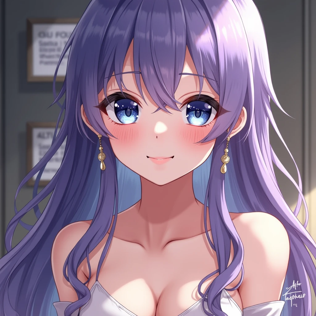 One person, High resolution, chest, Long Hair, blue eyes, accessories, tongue, tongueを出す, 大きなchest, Ahegao, Sleepy, A seductive smile, anime, High resolution,