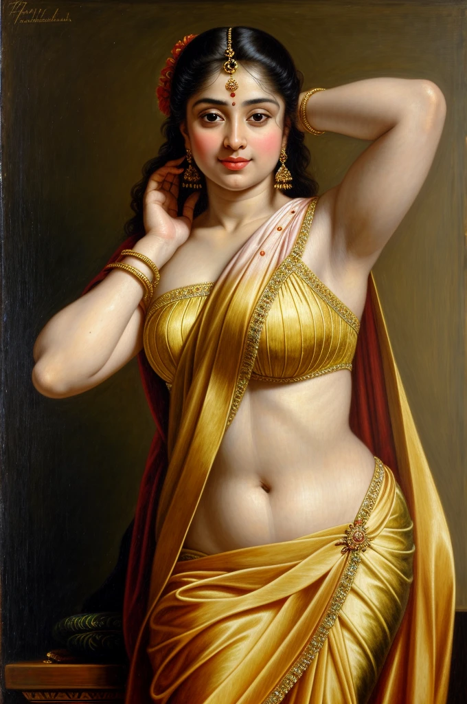 Looks like Anushka Shetty, Masterpiece, Best quality, high clarity eyes, beautifully styled hair, critically flawless,sharp picture, Full portrait, High pixels, perfect face, perfect eyes, beautiful face, perfect hands,perfect fingers, in Peter Paul Rubens style, by Peter Paul Rubens, baroque style, acrylic on canvas, highly detailed, description: "Create a nymph inspired by the tales of Greek or Roman mythology, embodying the essence of a natural element or location, and possessing a unique ability or trait that sets her apart."