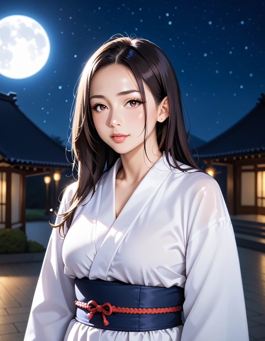 score_9, score_8_up, score_7_up, (masterpiece:1.2), (best quality:1.3), source_anime, newest, 1girl, aged up, Tsukuyomi, goddess of the moon, Japanese mythology, heavenly beauty, well-endowed body, sexy, japanese clothing, shallow depth of field, rating_safe, low light, dark, dim, cinematic lighting, high contrast, rim lighting, ray_tracing, global illumination, glow