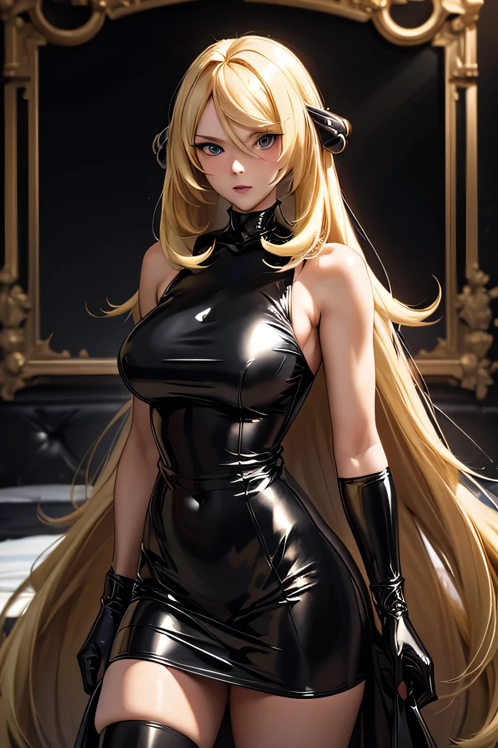 (best quality). (Ultra Detalhado). (1girl), Olhando para o Viewer. (Antecedentes detalhados). belos olhos detalhados. rosto delicado e bonito. (high saturation), seios grandes, droopy breasts, (((black transparent outfit)))