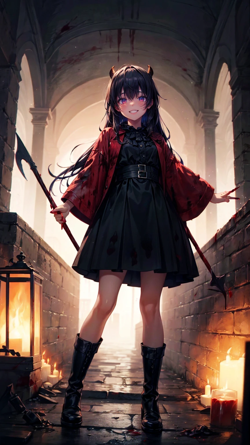 Shadowy Face　、beautiful girl、とてもcute天使、 pink t-shirt 、cute、baby face、smile、 Long Skirt、 BLACK LONG BOOTS 、.(  best quality ,4K, high definition ,  Masterpiece :1.2),  very detailed,Realistic:1.37,  Spooky altar background  ,Dark fantasy,Red Scheme ,Ominous atmosphere,Eye-catching,story,anatomy,Anime Style,  concept art,beautiful細部までこだわった顔と (((red eyes ))),A terrifying ritual ,Satan's Ritual  ,Premature death,Inappropriate behavior, smile ,Scythe Face,Girl Monster, beautiful,  delicate facial features,   sharp eye,  sharp fangs, pale Skin, Dark Background,   movie lights, Dramatic Shadows,  gothic,   Being in a Dark Atmosphere , Dark fantasy, 1 person&#39;S,  please open your mouth wide ,  In the dark atmosphere of 。 open your mouth and peel your fangs  , Beastly Sharp Teeth , Wide lips, Very big mouth,  red cheeks , ,( Blood Splatter :1.4),Scary smile, smile, angel design , TwiSted smile、Bloody、Head bleeding,,,,,、 Blood Splatter 、,( Blood Splatter :1.4), skull bones,devil&#39;s gun,Horror Style, (( Fantasy Sweet Taffle Ruffle Pink Costume)), ((  Flowing blonde hair  )), ,( Blood Splatter :1.4),Female Curves,  sexy flat stomach ,   perfect hand, Perfect anime face, (Pink Tata Dress)),  standing, ((悪のsmile)), ,( Blood Splatter :1.4), Steam circulation, Moonlight Illumination, night lighting, ( Blood Splatter :1.6),アニメ angel design , TwiSted smile、Bloody、Head bleeding,,,,,、 Blood Splatter 、,( Blood Splatter :1.4),  skull bones,Gothic architecture、Western architecture、  fantasy world  、,Victorian city, Skeleton Gas Light, absurd,  high definition 、 ((   table top naked underneath the jacket)), ((  best quality )), (  very detailedな), ((  very detailed)), (beautiful), ((cute)), (NFSW:1.8), Alone,(:1.6)、(world&#39;最も恐ろしく気味の悪いdevilの***:1.5)beautiful face、  Full Body Esbian 、pale, beautiful肌、beautiful金の髪、smile gently、Dark building ruins、(snow white&#39; ruffle dress:1.3)、( Dark Ruins Are Stained with Blood :1.3)、Low angle full body shot、(少女は血の海の中に standing:1.5)、(The ground :1.3)、( that girl lost a ton of blood ....:1.3)、( smile :1.6)、Spirit、( Blood dripping from the mouth :1.3)、
