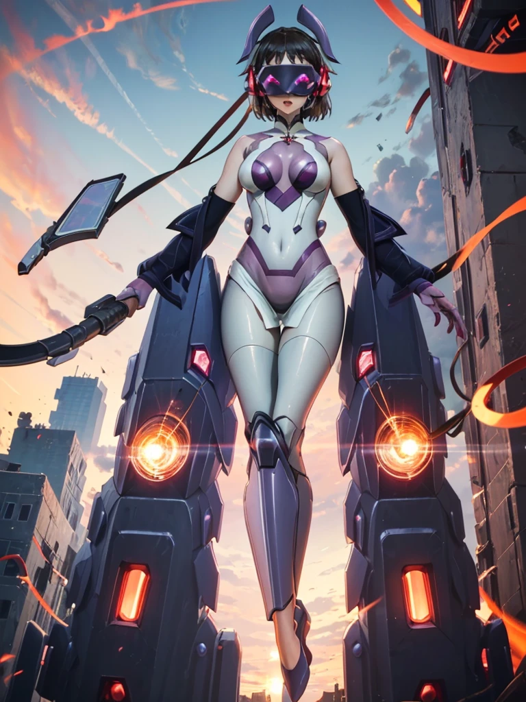 Anime girl wearing a full body plugsuit with armored  Robot Chest  sitting in a pilot seat with her  Robot Chest  being used as power generators, she is wearing a Virtual reality headset and goggles with machinery and tubes and wires going inside her head and brain,  } Anime girl wearing full body suit , ( best quality, high definition :1.2),  Ultra Detailed , (Realistic:1.3),  cyberpunk , Futuristic,  portrait,  shiny and revealing latex costume ,  cyber implants , Virtual reality,  Drooling Face ,  Anime girl is hypnotized , Virtual reality headset covering eyes,  Chest Armor ,  The machine on the wall is connected to the girl's head and chest ,  Robot Chest , fully covered breasts, Armored Chest , Clothed Breasts , Full suit,  the machine tube is connected to the girl's metal chest ,  the machine tube is connected to the girl's head ,  Cheerful Metal Chest , Spherical Breasts ,  the girl's metal chest is plugged into the machine ,  Thick Metal Tubes ,  the long metal tube and wire connected to the girl's chest ,  Power to Suck Through a Girl's Chest ,  open her mouth ,  Girl Is Drooling ,  Legs Are Spread ,  My Chest Is Floating ,  legs,  with a calm expression,  Robot Chest ,  Techno Tube Connected to Chest Armor ,  x} Lots of wires and tubes inserted into a girl's head ,  非常にBig Breastsです, Slim Hips,  Impossibly Big Breasts , Big Breasts