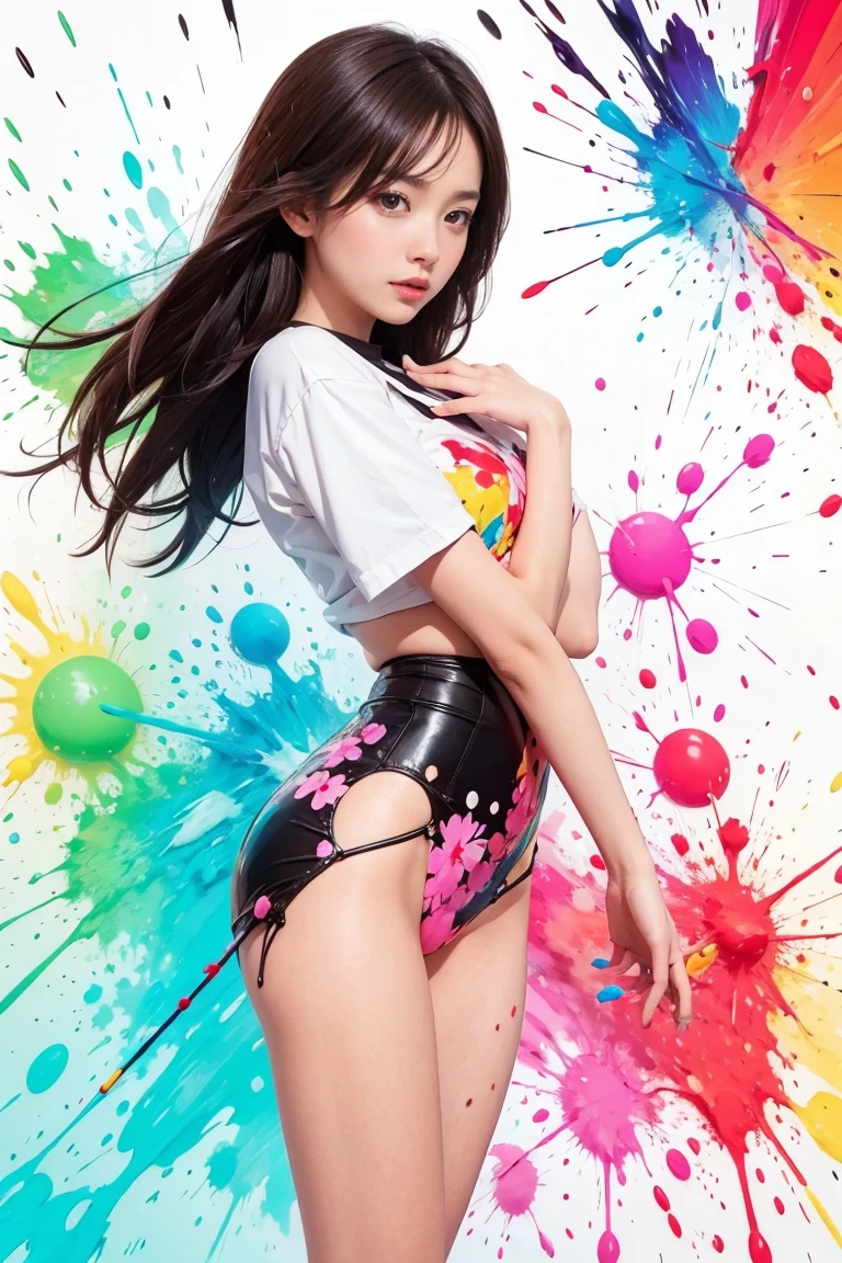  splash、 girl、art、 colorful 、nice