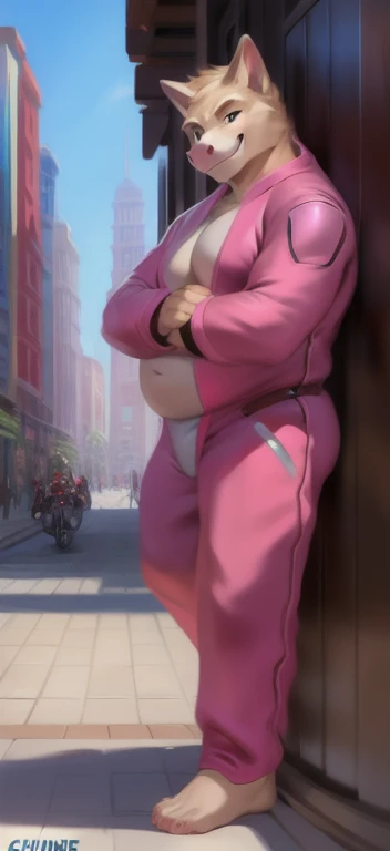 1girl, solo, gas mask, (black mask), mask, gloves, harness, faceless, faceless female, breasts, bodysuit, zipper, (huge breasts, gigantic breasts), looking at viewer, facing viewer, from side, pink skin, pink bodysuit, cat ears, cat tail