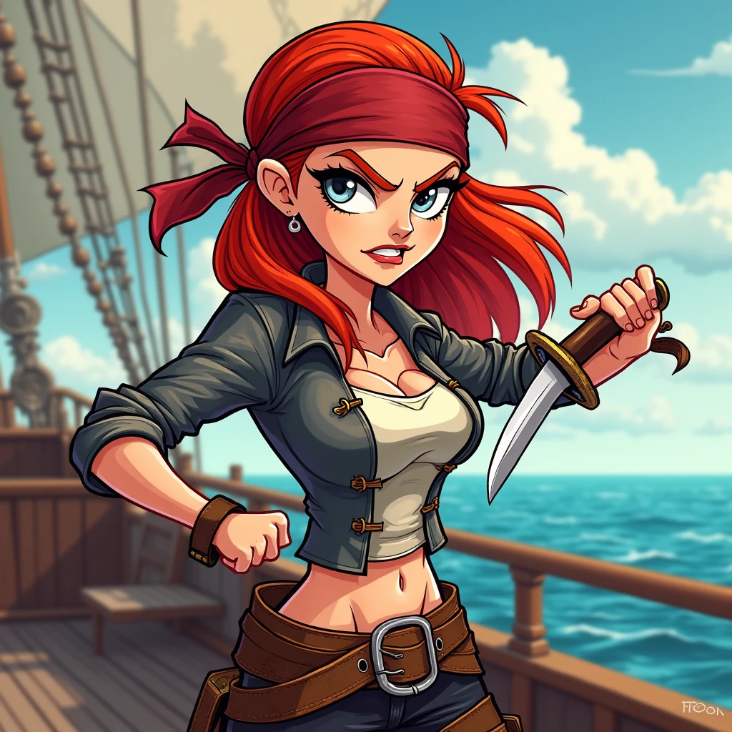 Pixel  catgirl pirate conquest evil