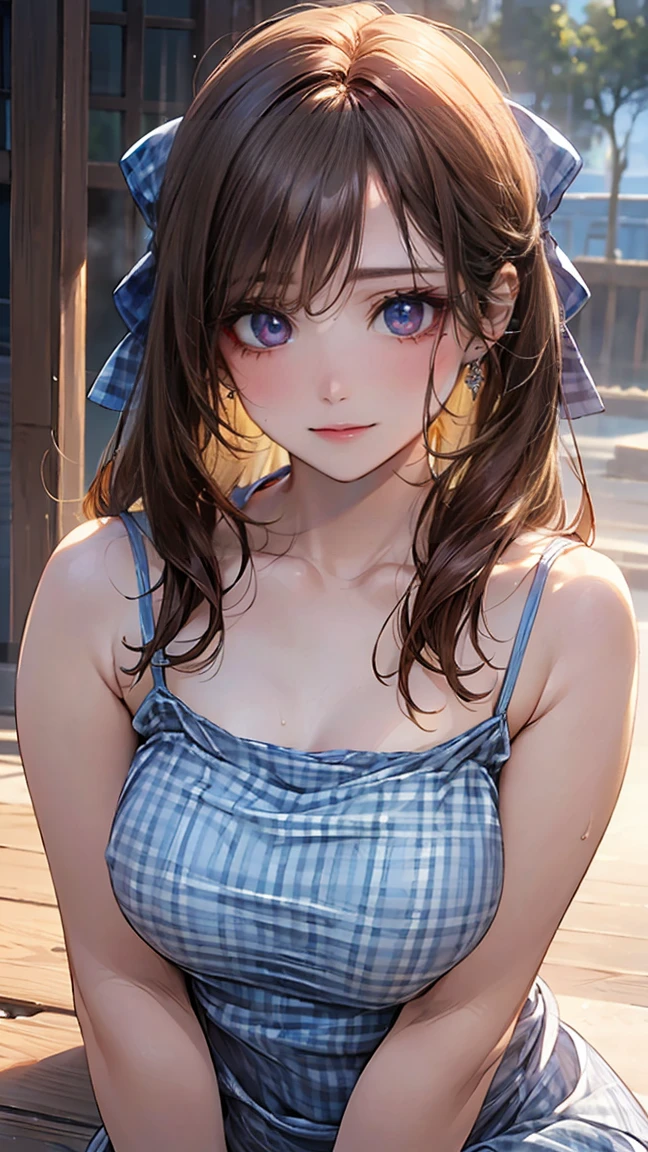 masterpiece, best quality, Extremely detailed, lightning, Intricate details, high resolution, Official Art, Delicate and beautiful face and eyes, high resolution插图, 8K, Depth of Field, Bokeh, Solitary, 1 Girl, Girl with white hair and red eyes, Long white hair, Beautiful red eyes, Beautiful scenery, rainy city, Upper Body, Looking at the audience, close up