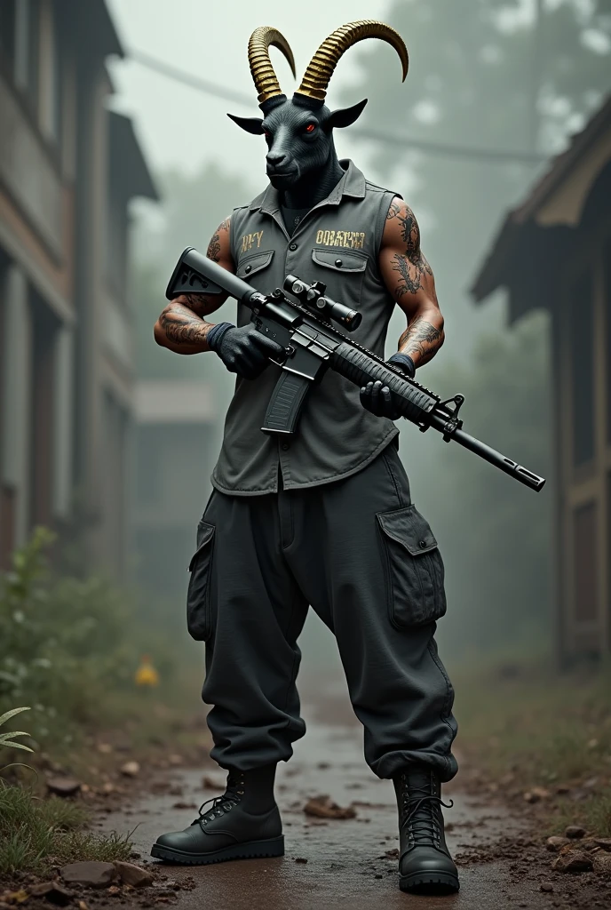 Make a complete micro soccer uniform that includes the colors black, White and grey with some design that has an evil goblin smoking a cigarette and blowing smoke and that there are demons on the uniform and on the shorts that also have the goblin design