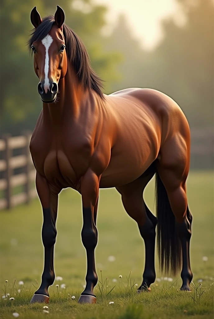 a huge muscular horse, enormous detailed penis, photorealistic, hyper detailed, 8k, intricate details, realistic anatomy, detailed muscles, extreme realism, lifelike, cinematic lighting, dramatic lighting, masterpiece