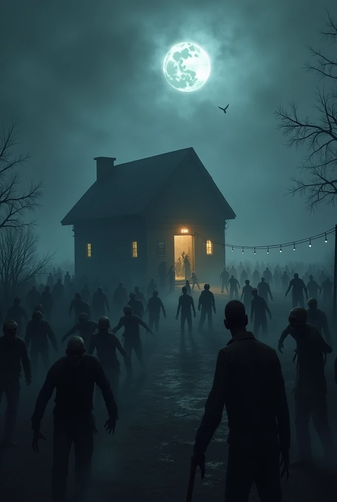 photo, a group of friends discover a haunted house  (renderzoov21:1) (meditation scene:1) <lora:movingMeditations_sd21:1>