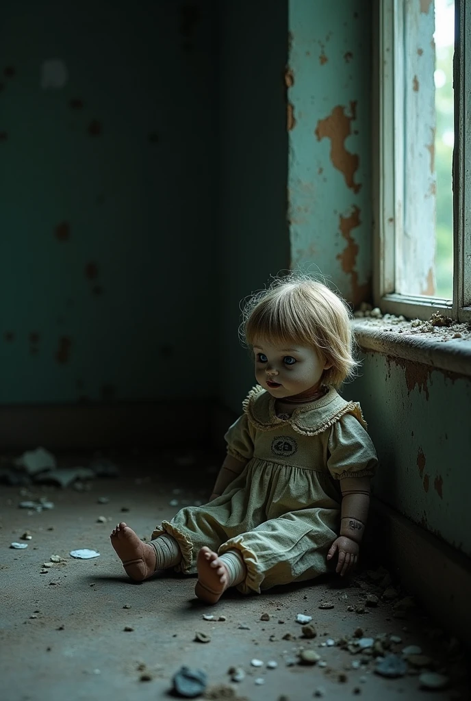 color photo of a scared Austrian-Brazilian girl, her face pale and contorted with fear, her wide eyes filled with terror. Her blonde hair hangs in disarray around her, adding to the sense of chaos and unease. She is captured in the ghoulish and satanist room, a place of darkness and malevolence. Sinister figures loom in the background, their shadowy forms adding to the eerie atmosphere. The room itself is adorned with occult symbols, the walls covered in faded and peeling wallpaper that seems to whisper secrets of the dark. The low-quality camera from 2004 struggles to capture the scene, resulting in a grainy and distorted image. The picture carries a sense of urgency and rawness, as if it was hastily taken in a moment of terror. The grain adds a gritty texture, intensifying the unsettling mood of the photograph. The color film used casts a muted and somber tone, enhancing the eerie ambiance of the room. This juxtaposition of fear, the macabre setting, the grainy quality, and the vintage aesthetic of the camera creates a chilling and haunting image. Directors: David Lynch, Guillermo del Toro, Stanley Kubrick Cinematographers: Roger Deakins, Emmanuel Lubezki, Darius Khondji Photographers: Diane Arbus, Francesca Woodman, Cindy Sherman Fashion Designers: Alexander McQueen, Rick Owens, Gareth Pugh ::n_bad anatomy, mutation, mutilation, deformity, poorly drawn, extra arms, extra legs, missing arms, missing legs, mutated hands, mutated feet, fused fingers, extra fingers, long neck, disfigured features, gross proportions, asymmetrical, blurry, ugly, extra eye, missing eye, deformed skull, malformed limbs, mutated mouth, missing teeth, extra teeth, malformed teeth, gross, disgusting, deformed spine, distorted bones, missing bones, out of frame, low resolution, low quality, normal quality, jpeg artifacts, signature, watermark, username, text, error, missing components, extra components, cropped, worst quality, low-res, bad proportions