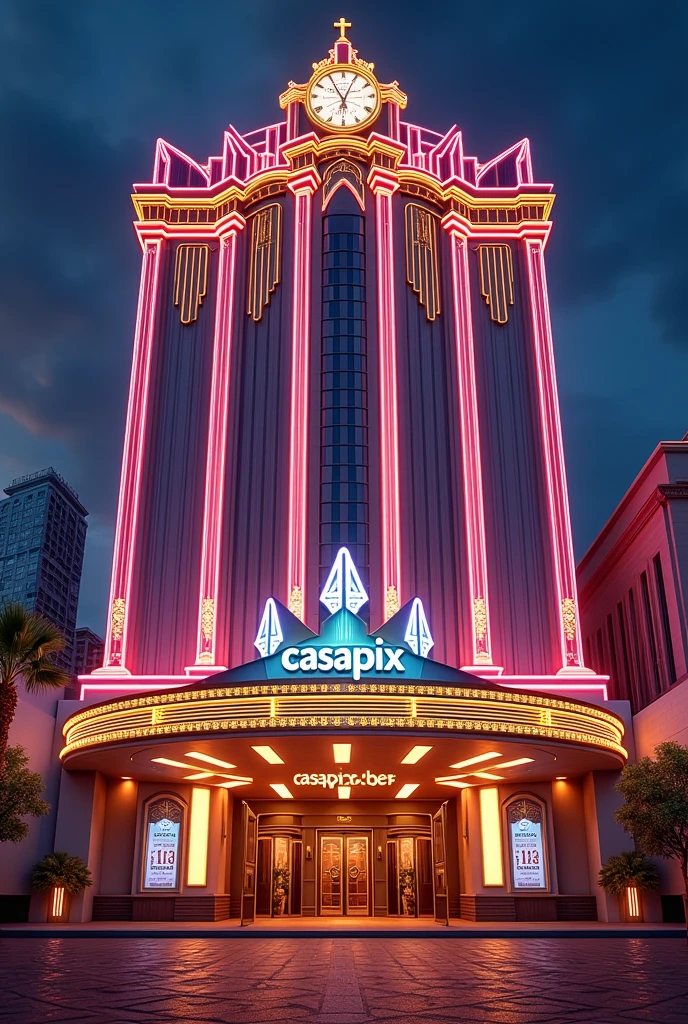 Create an architectural project for a casino, with its architecture inspired by some elements related to gambling