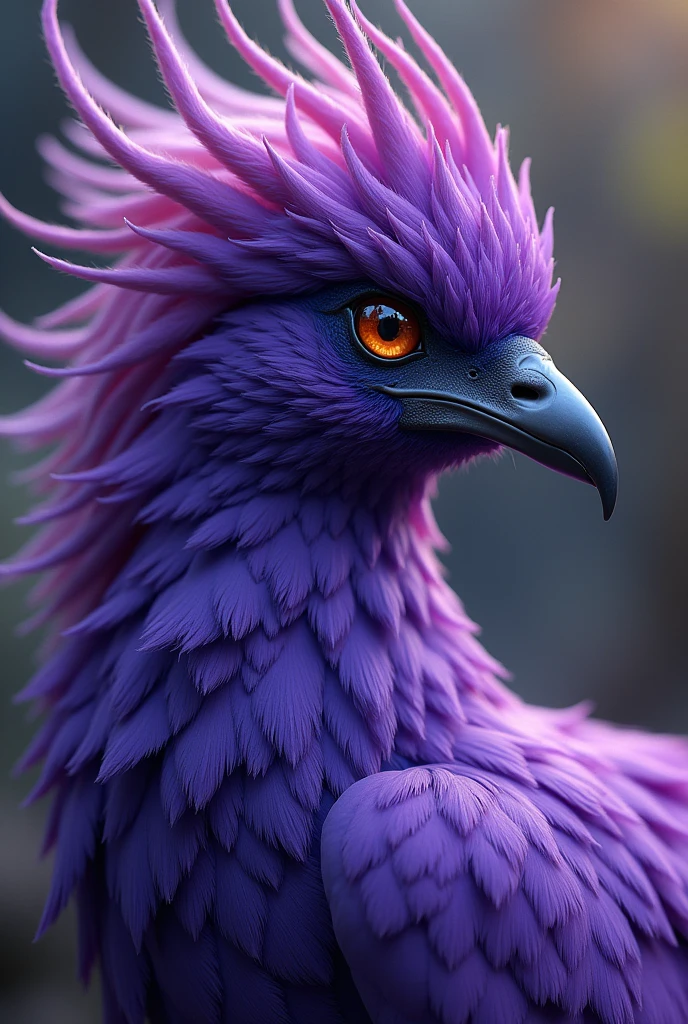 phoenix face purple green and blue colours