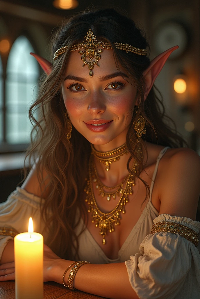 Generate me the most beautiful reindeer in the world with lots of jewelry lots of beauty details splendor wonder perfection all in 8k