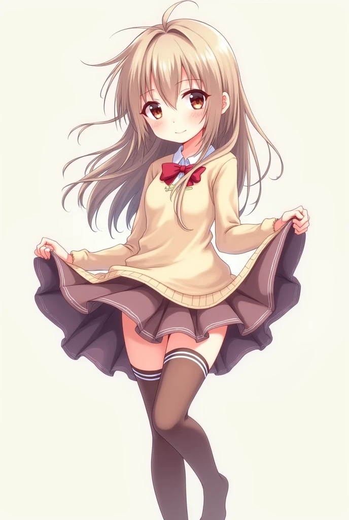 1girl, evil neuro-sama, (yuzu modoki), red eyes, light brown hair, ahoge, two side up, hair ribbon, dark red ribbon, heart hair ornament, black dress, frilled dress, off-shoulder dress, bare shoulders, frilled choker, long sleeves, red bow, red buttons, black heart, black socks, frilled socks, grey footwear, loafers, (masterpiece, best quality), highly detailed, finely detailed, wet, looking at viewer, see-through dress, covered nipples, underwear, cleavage, collarbone, from below, simple background, stomach, split, standing split, standing on one leg, dress lift, upskirt, tongue out, open mout,