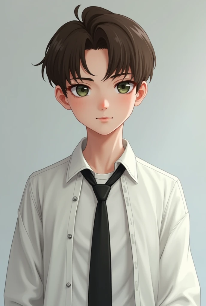 (masterpiece, best quality:1.2), <lyco:danganronpa2_hinata-11:1.0>, cowboy shot, solo, male focus, 1boy, hinata hajime, expressionless, closed mouth, looking at viewer, hand in pocket, ahoge, collared shirt, breast pocket, green necktie, short sleeves, black pants