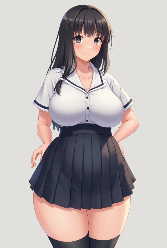 young girl, T-shirt, skirt, whole body to see, smiled, excited, moans, long hair, (( very wide hips)), (((colossal Thighs, gigantic thighs, very huge thighs, very big thighs))), sexy pose