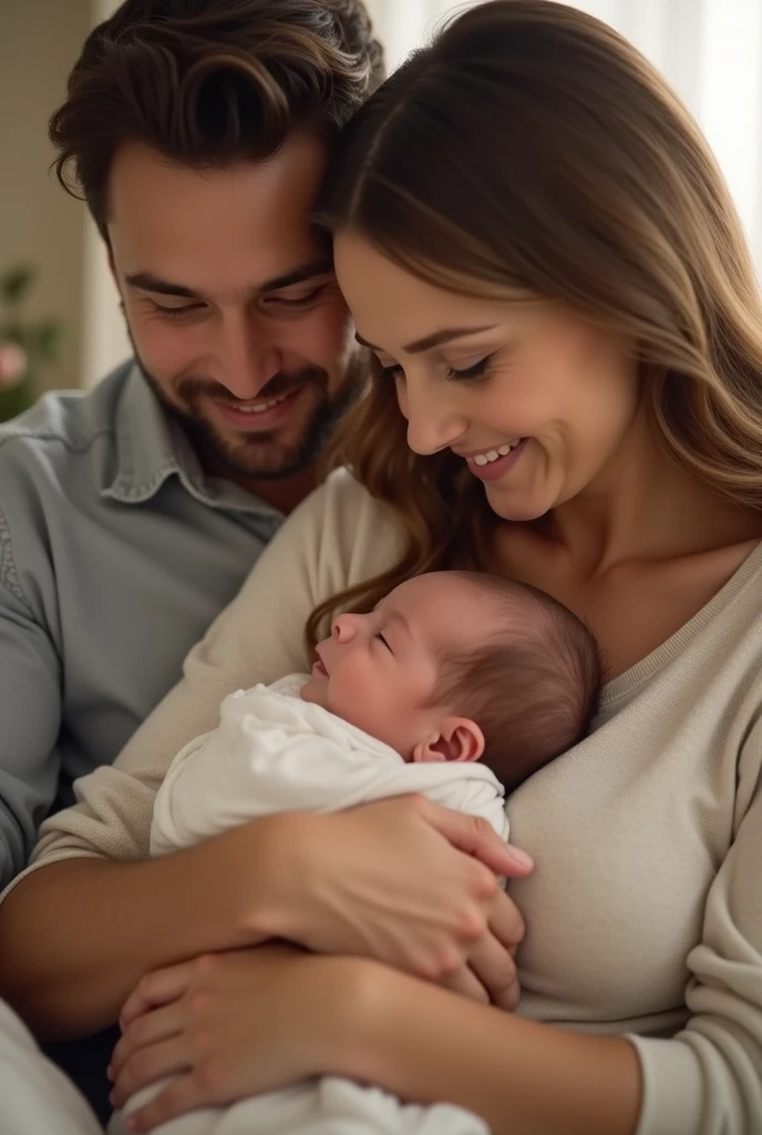a man and a woman holding a baby and the name FELIPE below in the photo