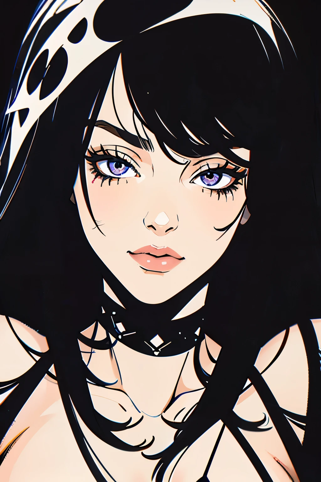 More with black hair and black marks on the face