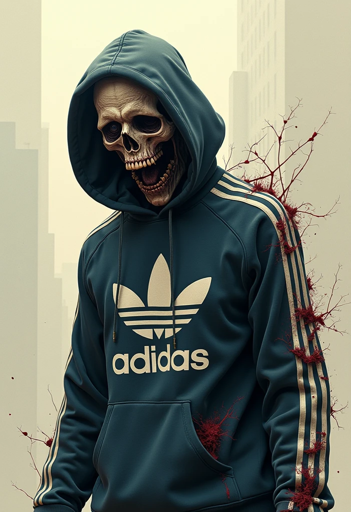Skull with the red Yankees cap closed and put backwards with a mate in hand. With an Adidas jacket and a scarf over his mouth and black gloves