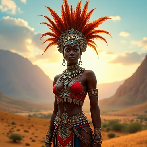 Curupira, is a legend of Brazilian folklore, has fiery hair, wears a leaf skirt typical of primitive indigenous people,  ultra detailed, cinematic, 8k 