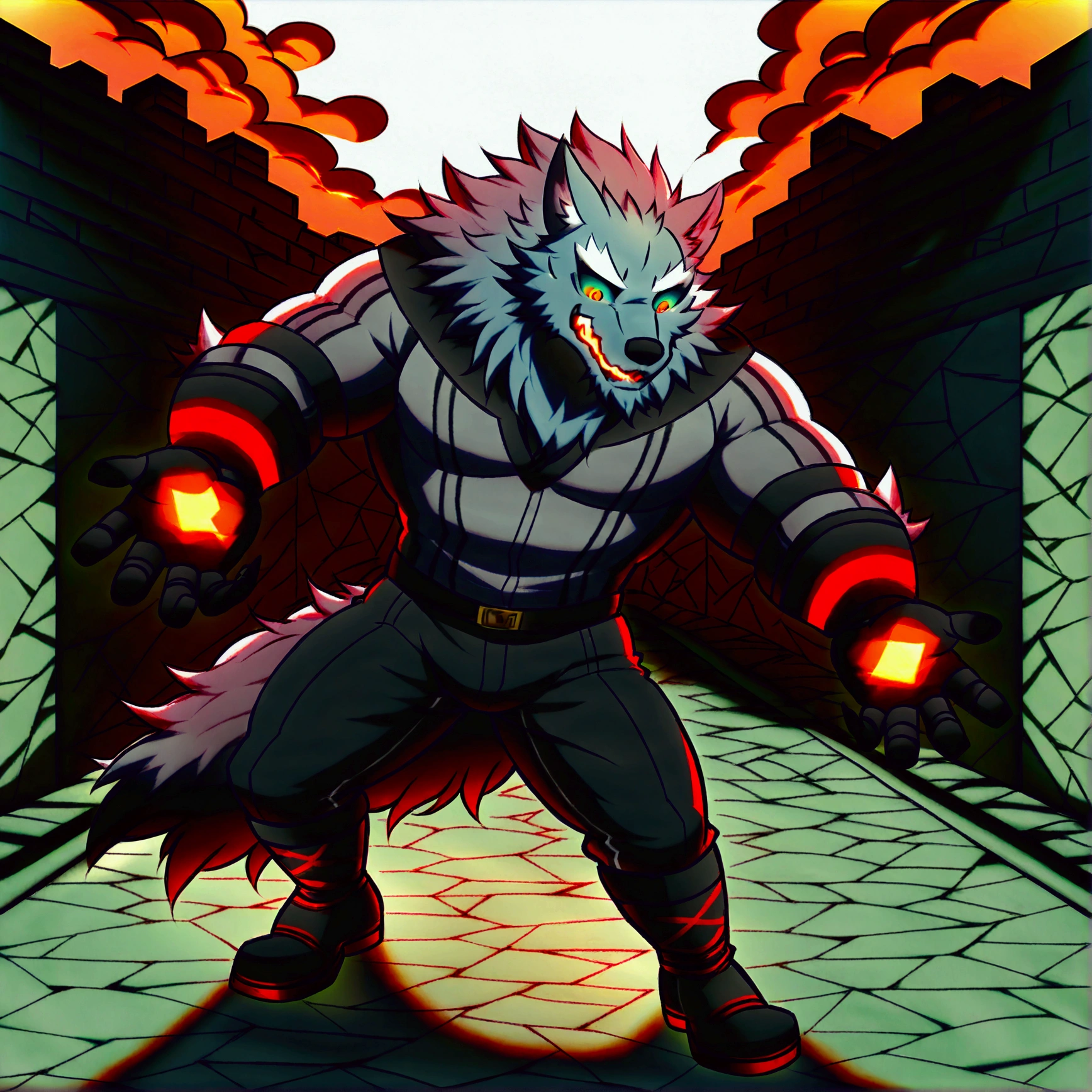 character focus, full body, looking away, various angle, european fantasy, a muscular middle-aged triple heads cerberus man, clothed, heroic costume, full armor, pants, dynamic pose, BREAK complete anatomy, perfect proportions, beautiful thigh gap, fluffy body, intricate fur details, beautiful fur texture, BREAK (a detailed cerberus 1tail), detailed boots, detailed foot, detailed hands, 5fingers, 5fingers nails, BREAK aesthetic anime face, insanity detailed face, male face, big face, square jawline, aesthetic anime eyes, detailed brown eyes, detailed brown cornea, detailed dark brown irises, detailed pupils, male eyes, big eyes, male eyebrows, innocent look, beautiful beard, BREAK full body in Michelangelo Buonarroti style, digital illustration anime, housamo style, detailed painting landscape, old castle, path, outdoor, full color, HDR, BREAK masterpiece, official art, best quality, very aesthetic, absurdres, super fine illustration, great quality, BREAK noise reduction, very highres, large filesize, high quality, 32K, 8k wallpaper, dynamic lighting, BREAK insanity detailed, ultra detailed, intricate details, extremely detailed, detailed texture, an extremely delicate and beautiful, BREAK osukemo, e621 illustration, kemohomo, anthropomorphic, furry, cartoon, harmonious body, pastoral face, virtuous eyes, epic atmosphere, 3 heads 